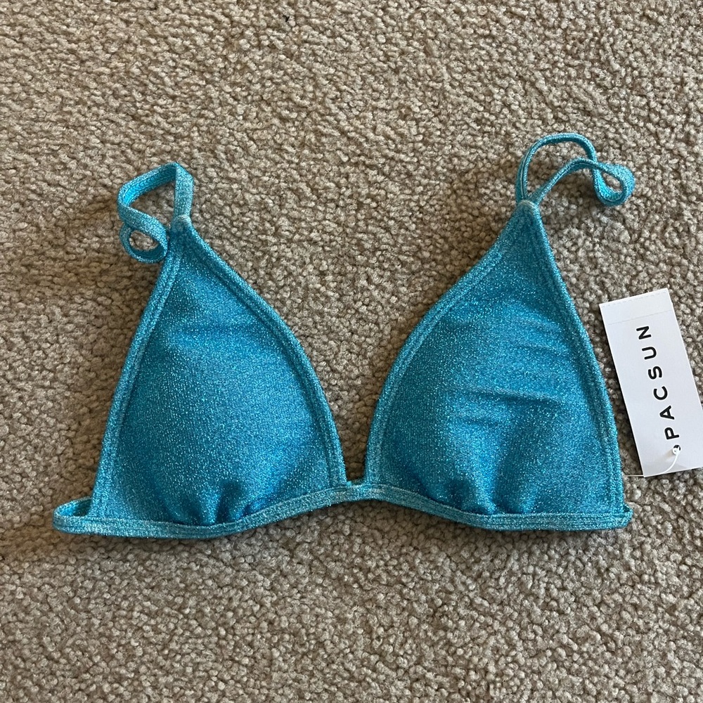 Pacsun, turquoise, sparkle, bikini top
